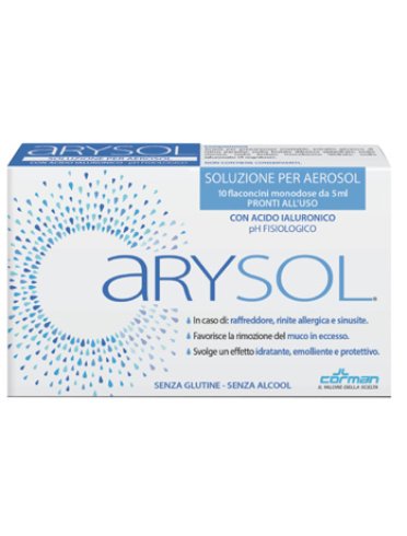 Arysol soluzione adulti per aerosol con acido ialuronico phfisiologico 10 flaconcini monodose da 5 ml