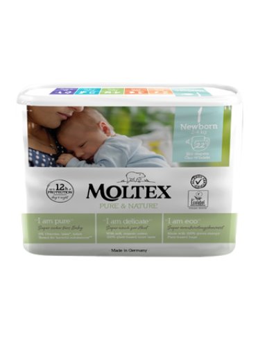 Pannolini moltex pure & nature new born 2-4 kg taglia 1 22 pezzi