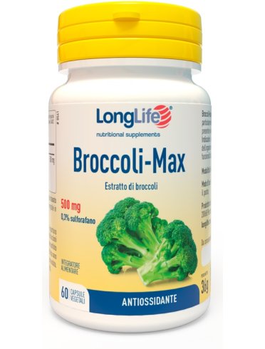 Longlife broccoli-max 500 mg - integratore antiossidante - 60 capsule