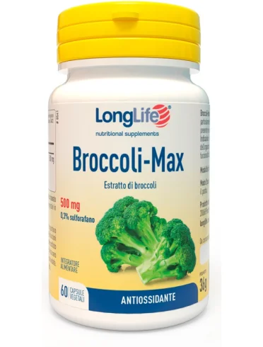 Longlife broccoli-max 500 mg - integratore antiossidante - 60 capsule Longlife broccoli-max 500 mg - integratore antiossidante - 60 capsule