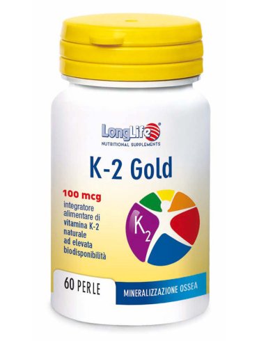 Longlife k-2 gold 100 mcg - integratore per la salute delle ossa - 60 perle Longlife k-2 gold 100 mcg - integratore per la salute delle ossa - 60 perle