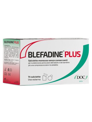 Blefadine plus 14 salviette per detersione perioculare + 1 compressa riscaldabile