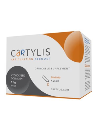 Cartylis - integratore di collagene idrolizzato per cartilagini e ossa - 28 flaconcini x 25 ml