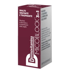 Dermovitamina Micoblock 3 in 1 - Smalto Unghie Idratante e Traspirante Anti-Imperfezioni Colore Bordeaux - 5 ml