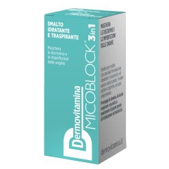 Dermovitamina Micoblock 3 in 1 - Smalto Unghie Idratante e Traspirante Anti-Imperfezioni Colore Turchese - 5 ml