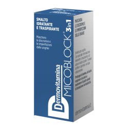 Dermovitamina Micoblock 3 in 1 - Smalto Unghie Idratante e Traspirante Anti-Imperfezioni Colore Blu - 5 ml