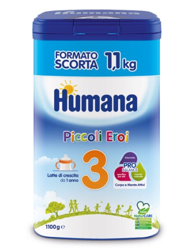 Humana 3 piccoli eroi - latte in polvere di crescita da 1 anno - 1,1 kg