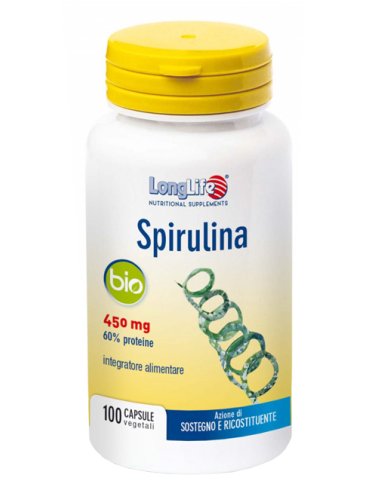 Longlife spirulina bio 450mg 100 capsule vegetali