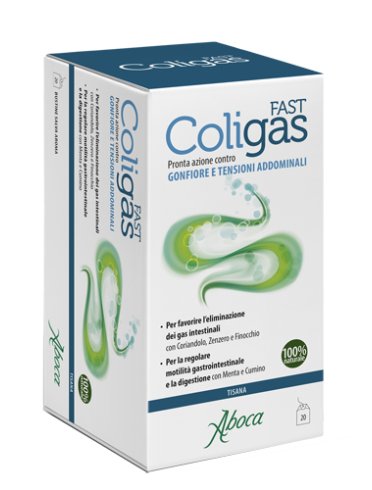 Aboca coligas fast - integratore gonfiore addominale - tisana 20 bustine