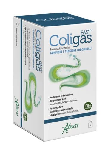 Aboca coligas fast - integratore gonfiore addominale - tisana 20 bustine Aboca coligas fast - integratore gonfiore addominale - tisana 20 bustine
