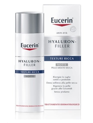 Eucerin hyaluron-filler - crema viso notte ricca idratante intensiva - 50 ml