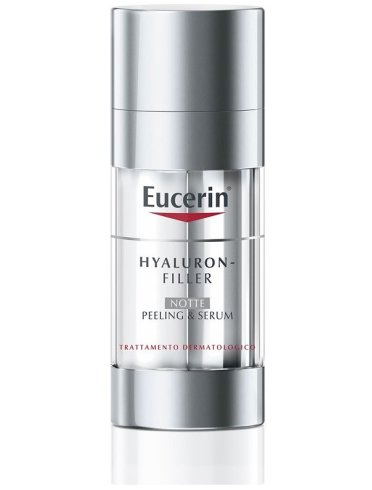 Eucerin hyaluron-filler peeling & serum - siero viso notte doppia azione peeling anti-età e esfoliante - 30 ml