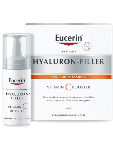 Eucerin hyaluron-filler - siero booster viso anti-età con vitamina c - 3 fiale x 8 ml
