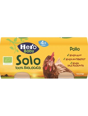 Hero solo - omogeneizzato biologico 100% pollo - 2 x 80 g