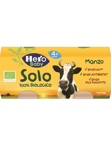 Hero solo - omogeneizzato biologico 100% manzo - 2 x 80 g