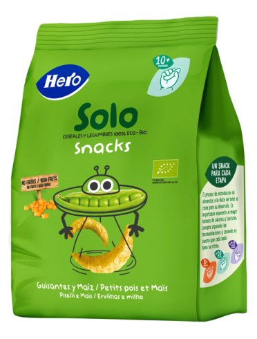 Hero solo - snack biologico 100% gusto piselli e mais - 50 g