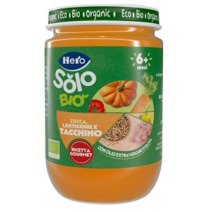 Hero Solo Omogeneizzato Biologico Zucca Lenticchie e Tacchino 190 g