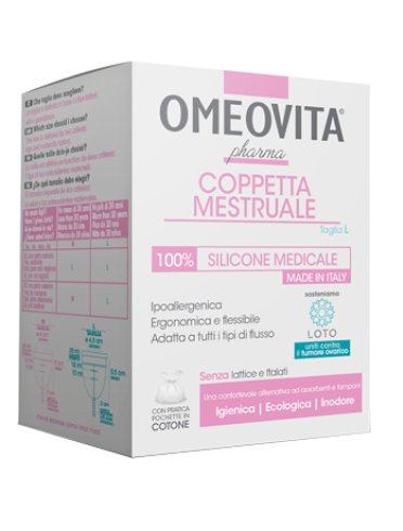 Omeovita pharma coppetta mestruale taglia l + sacchetto cotone