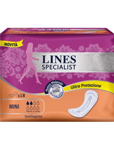 Lines specialist mini farma - pannolone per incontinenza - 18 pezzi