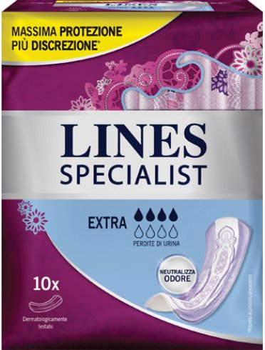 Lines specialist extra farma - pannolone per incontinenza assorbenza extra - 10 pezzi