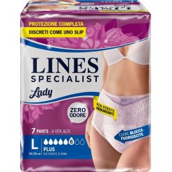 Lines Specialist Pants - Pannoloni per Incontinenza Assorbenza Plus - Taglia L 7 Pezzi