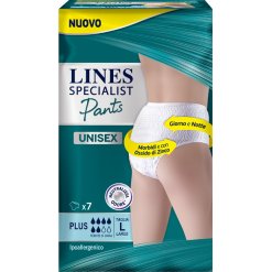 Lines Specialist Pants - Pannoloni Unisex per Incontinenza Assorbenza Plus - Taglia L 7 Pezzi