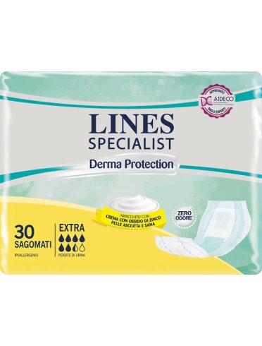 Lines specialist derma protection - pannolone per incontinenza assorbenza extra - 30 pezzi