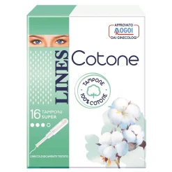 LINES COTONE TAMPONE SUPER 16 PEZZI