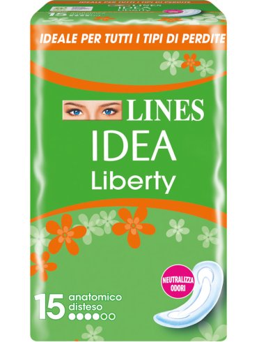 Lines idea liberty - assorbente disteso anatomico - 15 pezzi