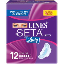 Lines Seta Lady Ultra - Assorbenti con Ali - 12 Pezzi