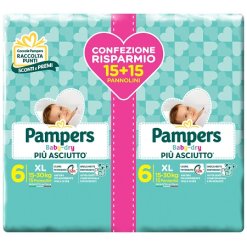 Pampers Baby Dry - Pannolini Duo Downcount Taglia 6 - 30 Pezzi 