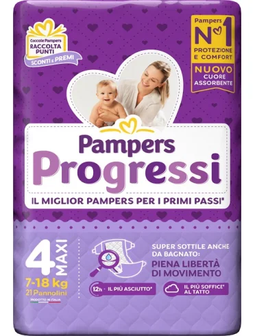 Pampers progressi 4 pannolino maxi 22 pezzi Pampers progressi 4 pannolino maxi 22 pezzi