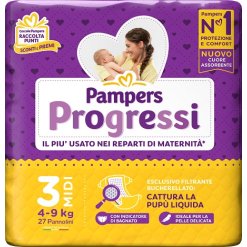 Pampers Progressi - Pannolini Midi Taglia 3 - 27 Pezzi