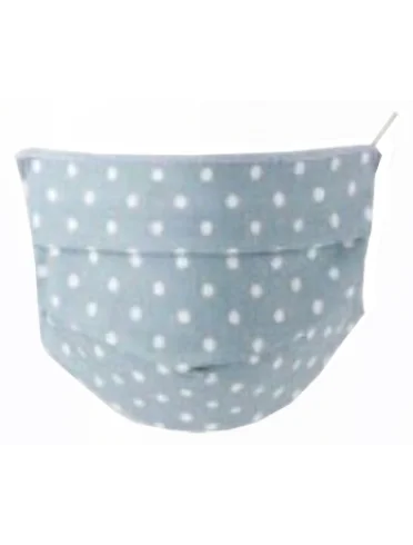 Set 2 mascherine stampate baby azzurro/pois 2 pezzi Set 2 mascherine stampate baby azzurro/pois 2 pezzi