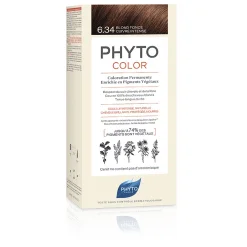 PHYTOCOLOR 6,34 BIONDO SCURO RAMATO INTENSO LATTE + CREMA +MASCHERA + FOGLIETTO ILLUSTRATIVO + 1 PAIO DI GUANTI