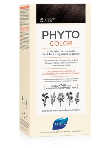 Phytocolor 5 castano chiaro 1 latte + 1 crema + 1 maschera +1 paio di guanti