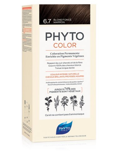 Phytocolor 6.7 biondo scu taba 1 latte + 1 crema + 1 maschera + 1 paio di guanti