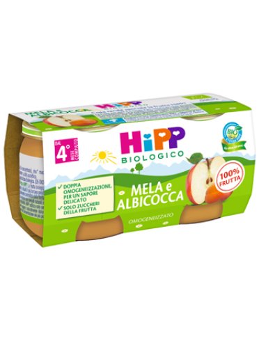 Hipp omogeneizzato albicocca/mela 2 x 80 g