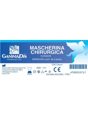 Mascherina chirurgica 3 pezzi