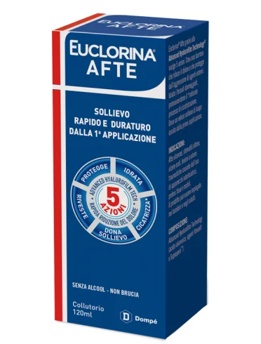 Euclorina afte - collutorio per il trattamento di afte - 120 ml