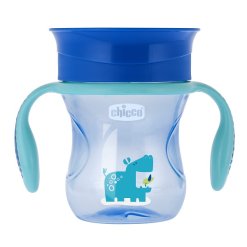 Chicco Perfect Cup Tazza Azzurra Silicone 360° 12m+ 220 ml