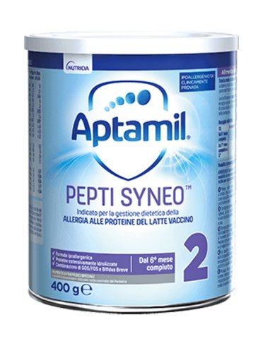 Aptamil pepti syneo 2 - latte in polvere per bambini allergici alle proteine del latte vaccino - 400 g