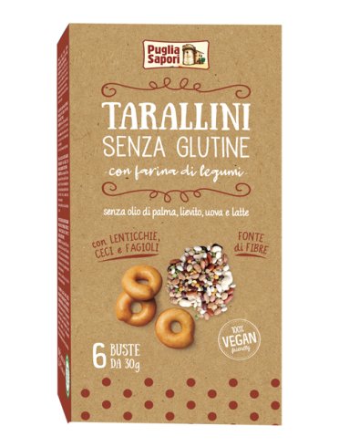 Puglia sapori tarallini con farina di legumi 6 bustine da 30g