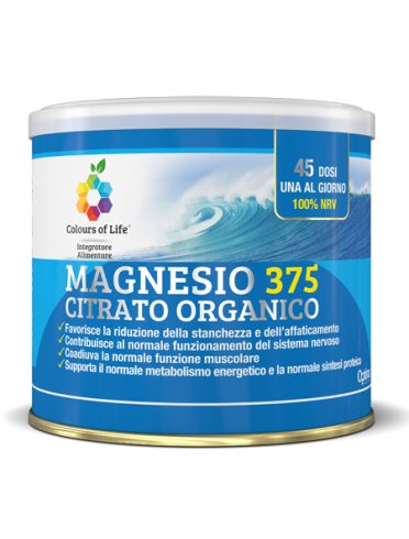 Colours of life magnesio 375 citrato organic 180 g