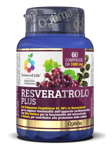 Colours of life resveratrolo plus - integratore per il benessere cardiovascolare - 60 compresse