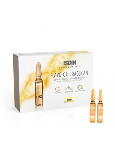 Isdin flavo-c ultraglican - siero viso giorno antiossidante - 10 fiale