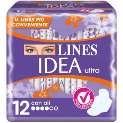 Lines Idea Ultra Giorno Assorbenti con Ali 12 Pezzi