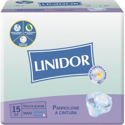 PANNOLONE LINIDOR A CINTURA MAXI MISURA GRANDE 15 PEZZI