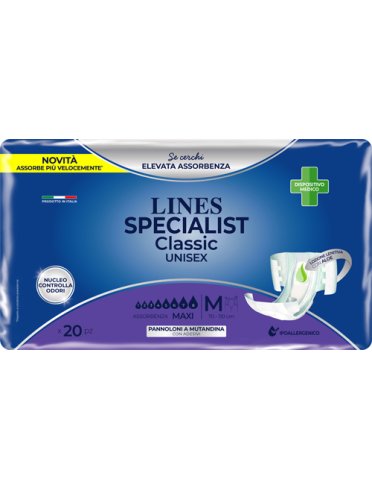 Pannolone mutanda lines specialist classic mm maxi 20 pezzi