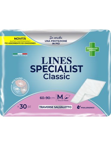 Lines specialist classic - traversa per incontinenza 60 x 90 cm - 30 pezzi